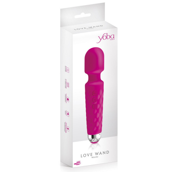 Vibromasseur wand rose 20 vitesses USB 
